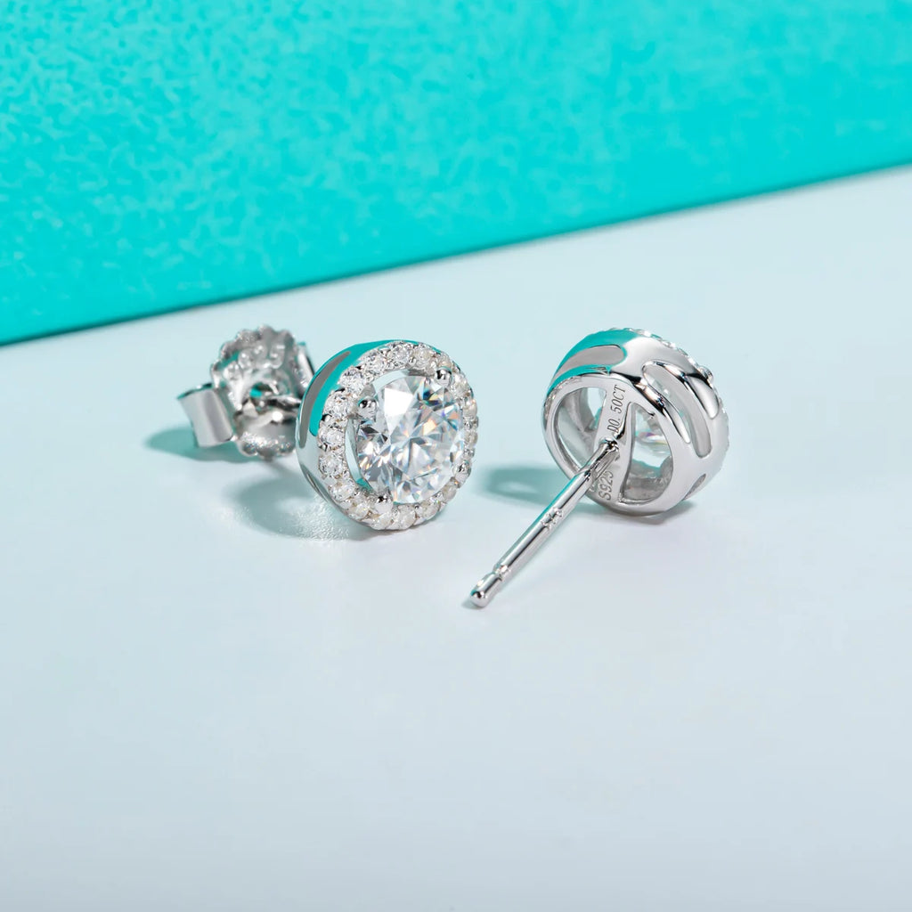 AnuJewel 1cttw D Color Round Cut Moissanite Diamond  925 Sterling Silver Stud Earrings For Woman Jewelry Wholesale