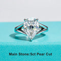 The Lark Ring worn — 5ct pear cut moissanite solitaire engagement ring — Aurora Moissanite