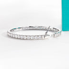 AnuJewel 4mm(11.7cttw) Moissanite Eternity Bracelet 925 Sterling Silver 18K White Gold Plated Classic Bangle for Women Jewelry