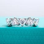 The Bloom Band — 2.5ct heart moissanite ring, front view, 18K gold plated — Aurora Moissanite