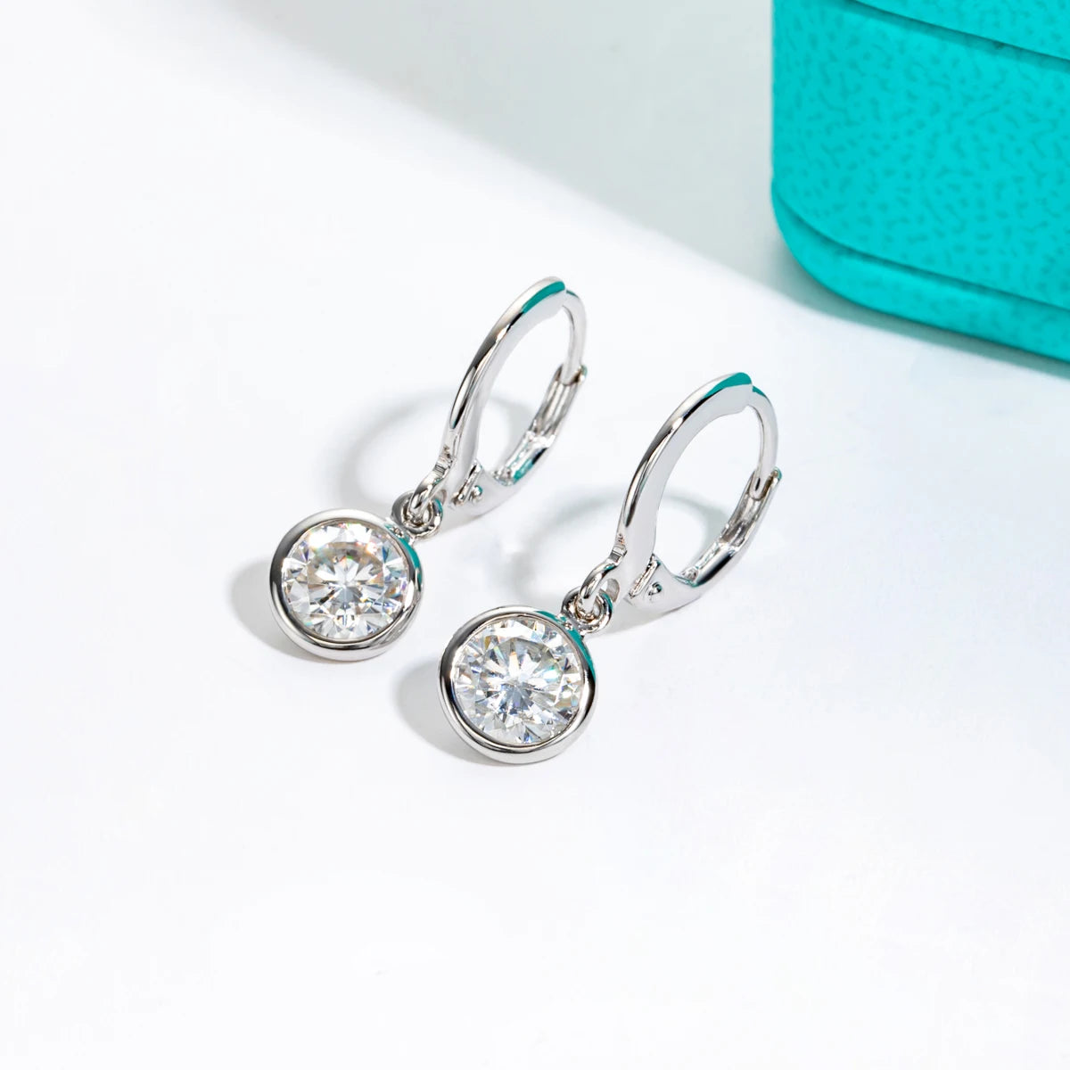 AnuJewel Moissanite Hoop Women's Earrings Huggies  925 Sterling Silver 2cttw Lab Created Diamond Drop Earrings Jewelry Wholesale