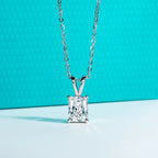 AnuJewel 2ct/3ct/4ct/5ct D Color Radiant Cut Moissanite Diamond Pendant Necklace 925 Sterling Silver Jewelry Gifts for Women