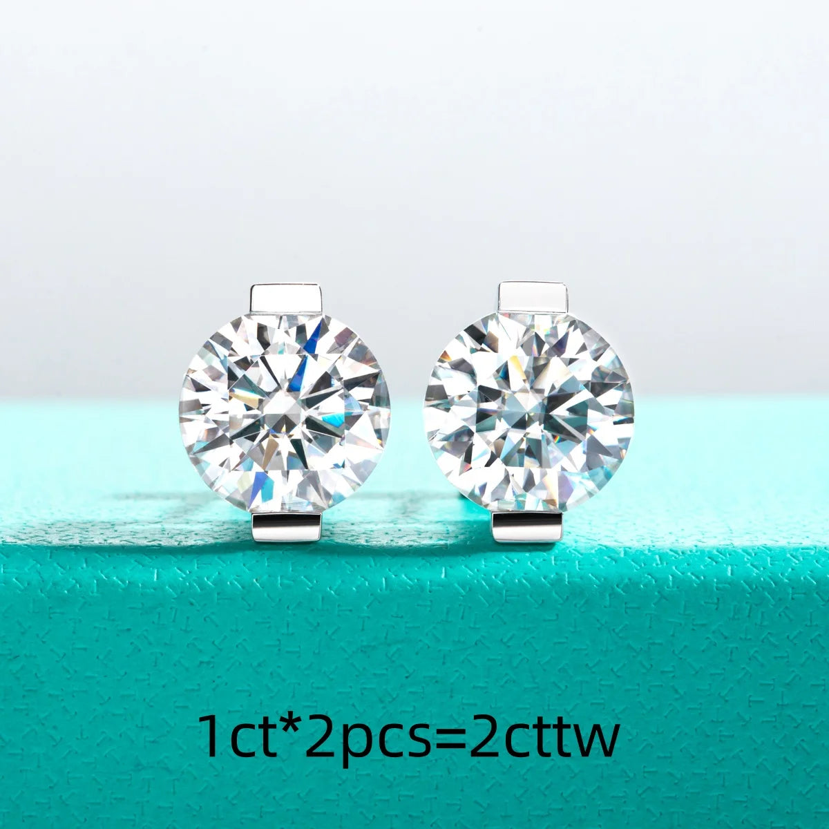 AnuJewel 1cttw-6cttw Moissanites Earrings 925 Sterling Silver D Color VVS1 Moissanite Classic Stud Earrings for Woman Jewelry