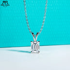 AnuJewel 2ct/3ct/4ct/5ct D Color Emerald Cut Moissanite Diamond Pendant Necklace 925 Sterling Silver Jewelry Gifts for Women