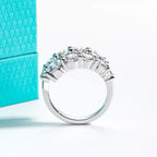 4.2cttw moissanite wedding band, side profile view, S925 silver — Aurora Moissanite