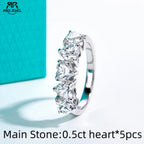 2.5cttw heart moissanite wedding band, 18K gold plated S925 silver — Aurora Moissanite