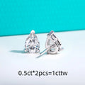AnuJewel Classic Stud Earrings for Women 1cttw-6cttw Pear Moissanites 925 Sterling Silver D Color VVS1 Moissanite Earrings