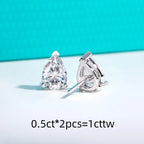 AnuJewel Classic Stud Earrings for Women 1cttw-6cttw Pear Moissanites 925 Sterling Silver D Color VVS1 Moissanite Earrings