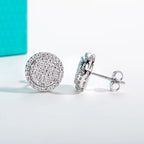 Moissanite cluster studs 0.9cttw D color VVS1, dense setting — Aurora Moissanite