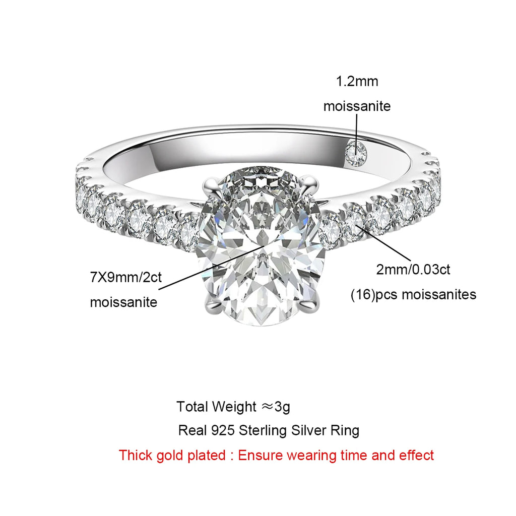 The Rion Ring — 2ct oval moissanite, 18K gold, front view — Aurora Moissanite