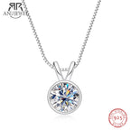 AnuJewe 1ct/2ct D Color  Moissanite Diamond  Necklace Top Quality 18K Gold Plated  Pendant Necklace Fine Jewelry Gifts Wholesale