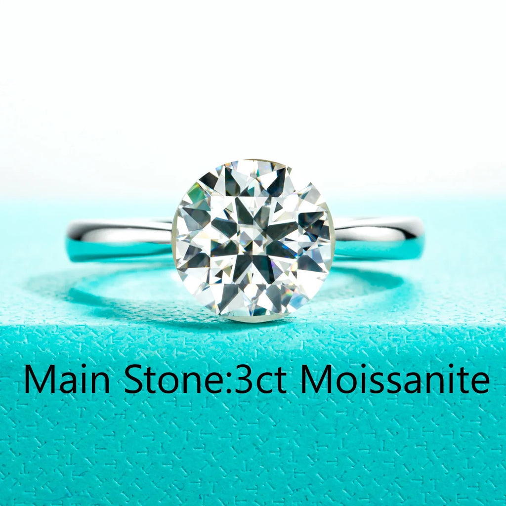 The Reign Ring 2ct option — round moissanite invisible setting, 18K gold — Aurora Moissanite