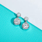 AnuJewel 1.2cttw D Color Moissanite Drop Earrings 18K Gold Plated 925 Sterling Silver Stud Bezel Earrings Women Gifts Wholesale