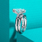 The Mave Ring lifestyle — marquise moissanite bridal set worn on finger — Aurora Moissanite