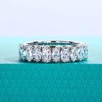 The Mori Band worn — oval marquise moissanite eternity band, S925 — Aurora Moissanite