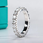 The Aryn Ring — 3.5ct moissanite ring set and band, front view — Aurora Moissanite