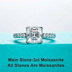 The Alix Ring worn — 3ct asscher cut moissanite, S925 — Aurora Moissanite