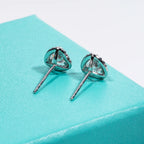 AnuJewel 1cttw D Color Moissanite Halo Earrings 925 Sterling Silver 18k Gold Plated Heart Stud Earring for Women Jewelry Gifts