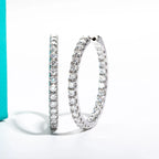 AnuJewel 3mm 5.6cttw D Color Moissanite Big Hoop Earrings 925 Sterling Silver Luxury Huggie Earring For Women Jewelry Wholesale
