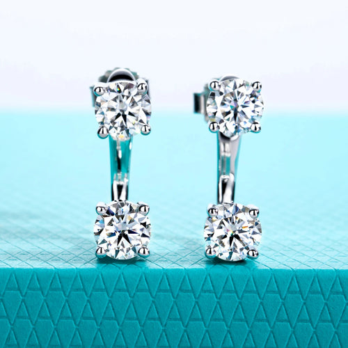AnuJewel 2.4cttw D Color Moissanites Classic Hoop Earring for Women 925 Sterling Silver Jewelry Multipurpose Earrings for Women