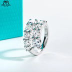 4.2cttw moissanite fully set wedding band, S925 sterling silver, white background — Aurora Moissanite