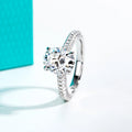 The Sael Ring worn — 3ct oval moissanite classic prong solitaire, S925 — Aurora Moissanite