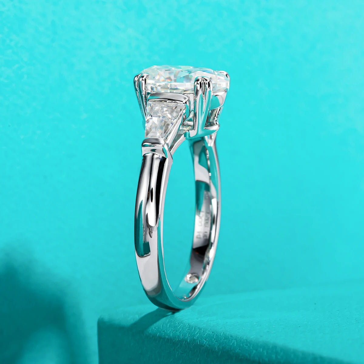 Oval moissanite 3.8cttw D color VVS1, large oval solitaire — Aurora Moissanite