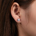 The Luna Earrings — 1cttw 5mm round moissanite stud, S925 — Aurora Moissanite
