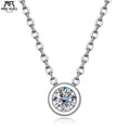 0.3ct round moissanite pendant, black gun plated S925 silver, white background — Aurora Moissanite