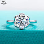 3ct lotus moissanite engagement ring, S925 — Aurora Moissanite