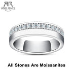 moissanite wedding band ring, S925 unisex sizes 6 to 12 — Aurora Moissanite