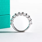 Oval cut moissanite half eternity band 0.5ct D color VVS1, stone detail — Aurora Moissanite