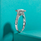 Moissanite 3ct D color VVS1, black gun plated bezel setting — Aurora Moissanite