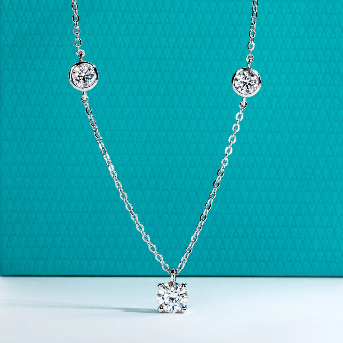 AnuJewel D Color 3cttw Moissanite Classic Pendant Necklace 925 Sterling Silver Wedding Anniversary Gifts for Women Jewelry