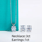AnuJewel 2-5ct Oval Moissanite Necklace 0.5-3ct Earrings 925 Sterling Silver 18k Gold Plated Wedding Jewelry Set Woman Gifts