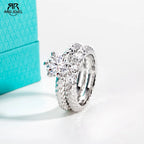 2ct or 3ct moissanite bridal ring set, 14K gold plated S925 — Aurora Moissanite