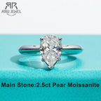 2.5ct pear moissanite solitaire engagement ring, S925 sterling silver — Aurora Moissanite