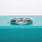 The Lorn Ring — 1ct marquise moissanite, front view — Aurora Moissanite