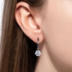 Moissanite hoop earrings 4cttw, close detail, D color — Aurora Moissanite
