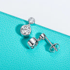 AnuJewel 1.2cttw D Color Moissanite Drop Earrings 18K Gold Plated 925 Sterling Silver Stud Bezel Earrings Women Gifts Wholesale