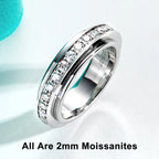 The Spin Band worn — moissanite spinner eternity ring, 14K gold plated — Aurora Moissanite
