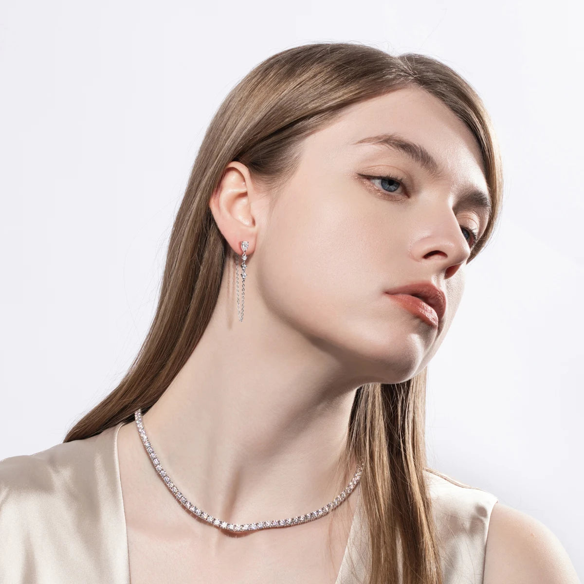 The Pira Earrings — 1cttw pear moissanite drop, S925 — Aurora Moissanite