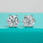 AnuJewel 4/2/1ct Total Moissanite Stud Earrings 925 Sterling Silver Certificate Moissanite Earrings Jewelry Making Supplies