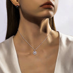 AnuJewel 3ct D Color Moissanite Diamond Halo Pendant Necklace 925 Sterling Silver Valentine's Day Gifts Jewelry Wholesale
