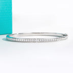 AnuJewel 2.017cttw Moissanite Eternity Bracelet 925 Sterling Silver 18K White Gold Plated Classic Bangle for Women Gifts