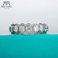 The Helix Band worn — 5.5cttw moissanite dense pavé wedding band — Aurora Moissanite