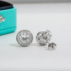 Vintage moissanite studs 2.4cttw D color VVS1, 18K gold — Aurora Moissanite