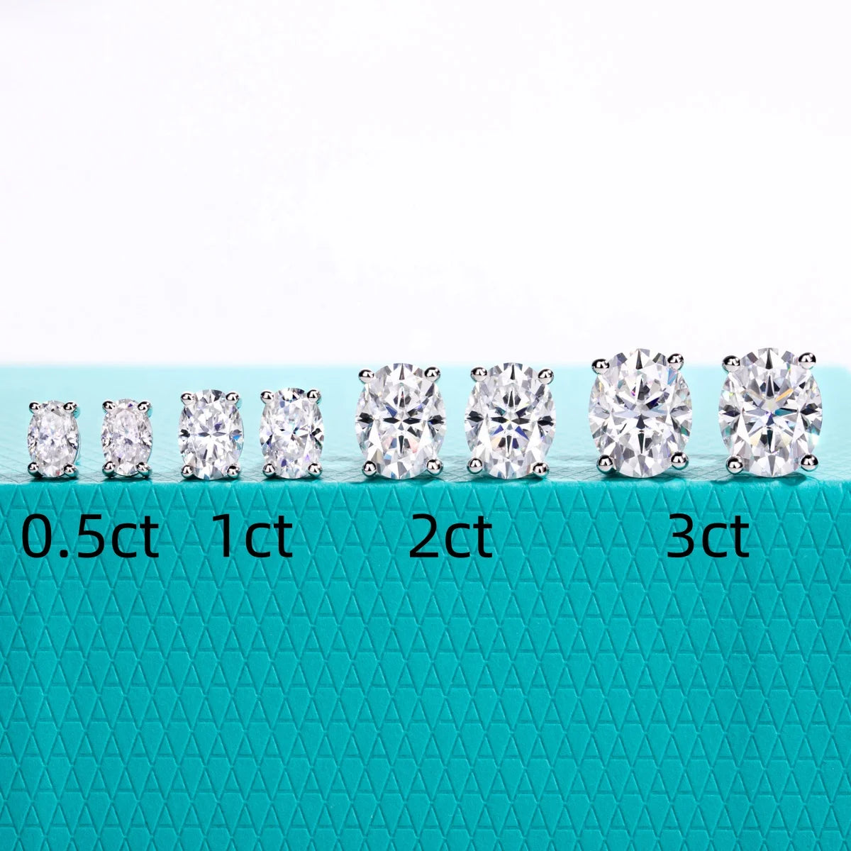 The Sova Earrings lifestyle — oval moissanite studs worn — Aurora Moissanite