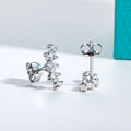 AnuJewel 1.04cttw Moissanite Stud Earrings 925 Sterling Silver Gold Plated Lab Created Diamond Smile Earrings For Women Jewelry