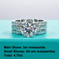 The Maren Ring — 3ct moissanite bridal set, S925 sterling silver — Aurora Moissanite